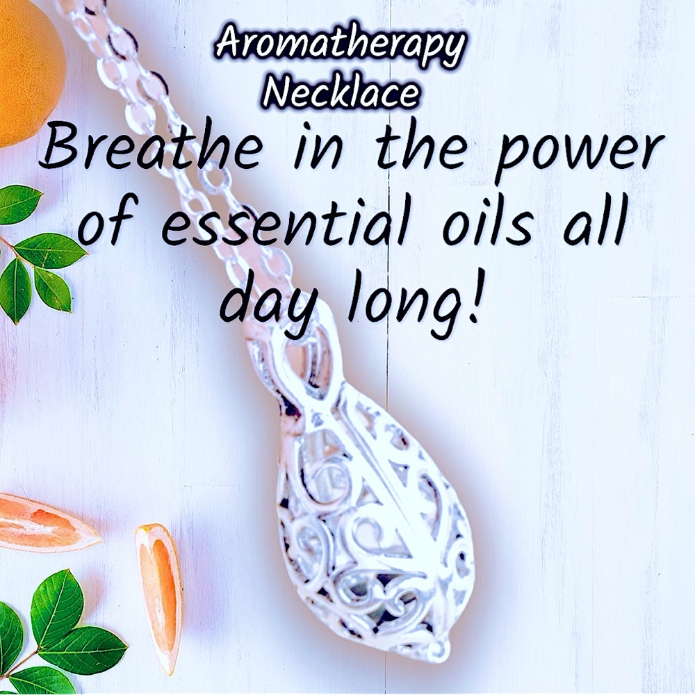 Silver Necklace Aromatherapy Scent Diffuser & Sil… - image 1